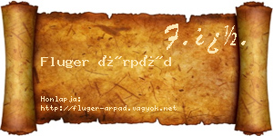 Fluger Árpád névjegykártya