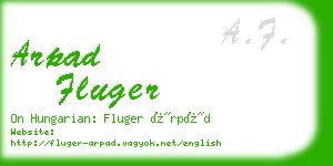 arpad fluger business card